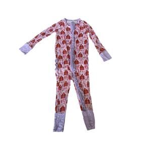 Poppy Kids Baby Pink Western Boot Ruffle Bamboo Onesie Size 18-24 M
